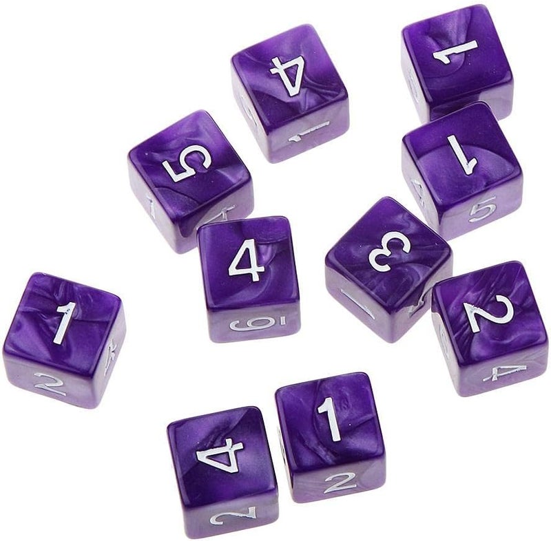 klarako Set of 20 16mm Acrylic D6 Six sided Dice  Green and Purple, 16mm - Image 1