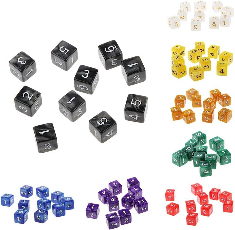 klarako Set of 20 16mm Acrylic D6 Six sided Dice  Green and Purple, 16mm - Image 5