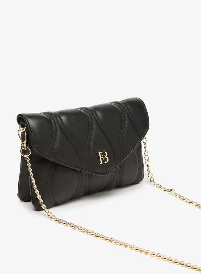 Flora Bella By Shoexpress Women Quilted Crossbody Bag with Chain Link strap