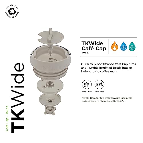 Klean Kanteen غطاء كليان كانتين TKWide Café – غطاء قهوة/شاي معزول مقاوم للتسرب، خالي من BPA، آمن للغسل في غسالة الصحون، لون بني فاتح - Image 3