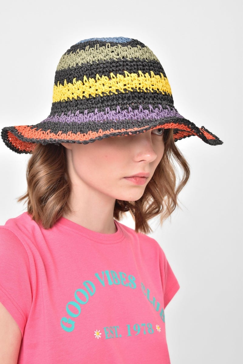 Saria Moda Saria Fashion Straw Knit Women's Hat  - Image 1
