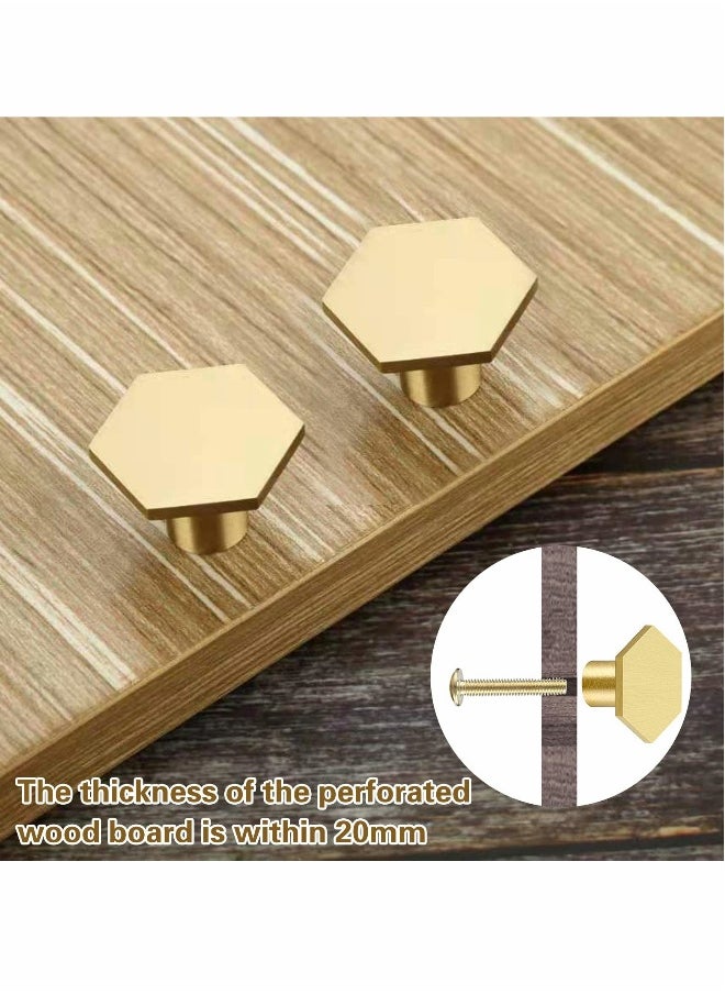 Generic Cabinet Knobs Gold Drawer Knobs Solid Brass Cupboard Knobs with 6 Screws for Drawer, Wardrobe, Cabinets, Doors, Decoration （6Pcs ）  - Image 4