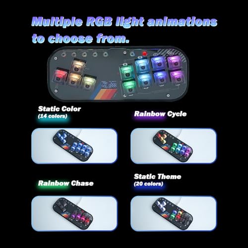BITFUNX Flatbox Gaming Keypad, Arcade Stick All-Button Leverless Controller - Supports SOCD & Hot Swap, Arcade Controller Street Fight for PC/PS3/PS4/Switch/Steam with Custom RGB & TURBO (MINI-003) - Image 4