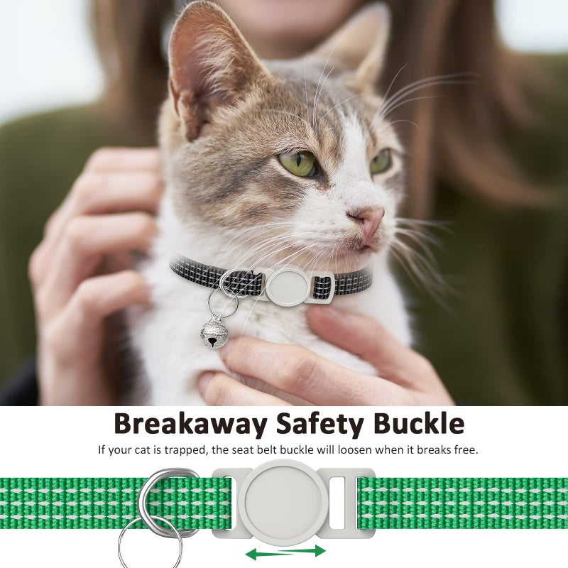 Hoeraonr 5 Pack Reflective-Breakaway Cat Collars with Bells,Adjustable Small Cat Collar,Ideal for Girl Cats Male Cats Kittens Puppies,Pet Supplies Stuff Accessories 7.9" - 13" (5 Classic Colors) - Image 4