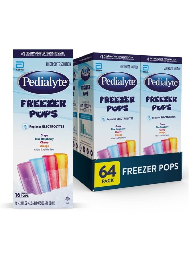 Pedialyte Electrolyte Solution Freezer Pops, Variety Pack, 16 Count (Pack of 4) - Image 1