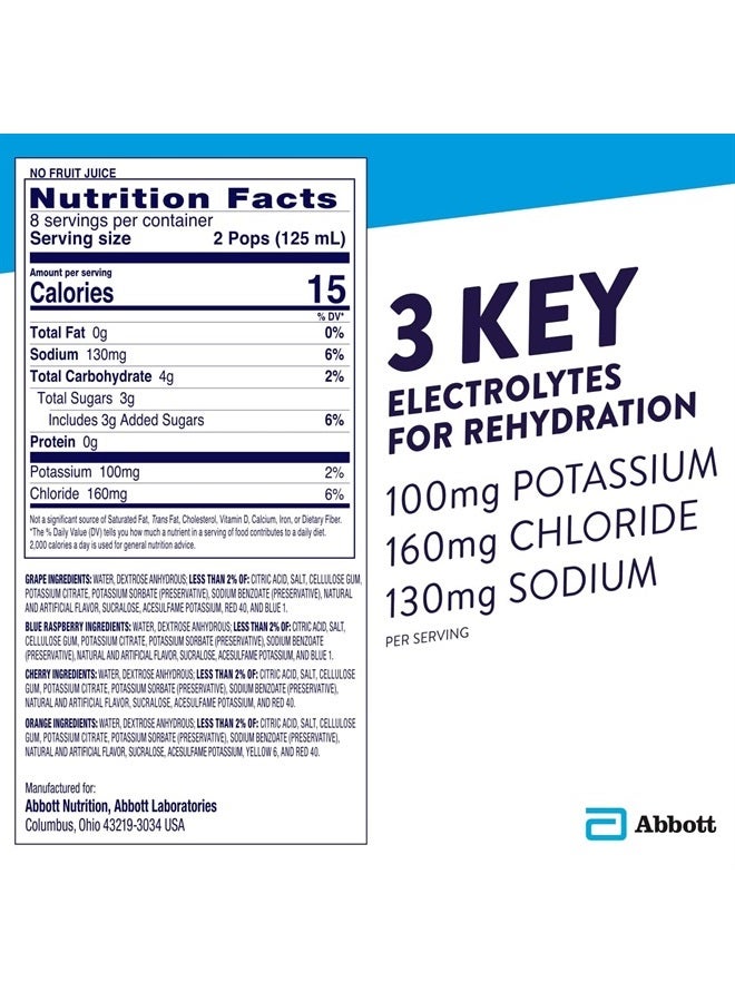 Pedialyte Electrolyte Solution Freezer Pops, Variety Pack, 16 Count (Pack of 4) - Image 5