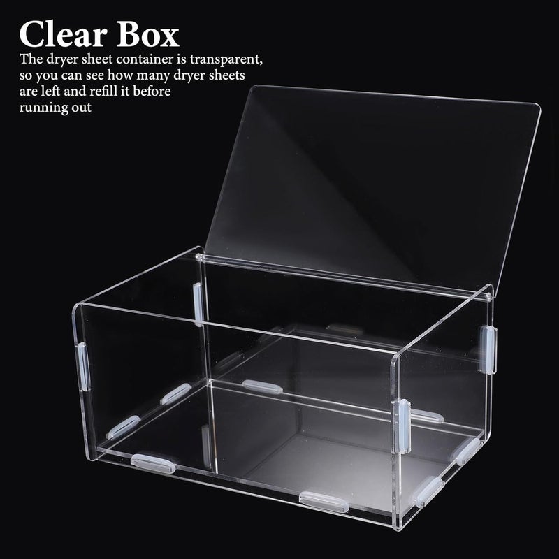 Dryer Sheets Container Flip-top Storage Box Acrylic Laundry Room Organizer Household Sundries Storage Case with Lid - Image 4
