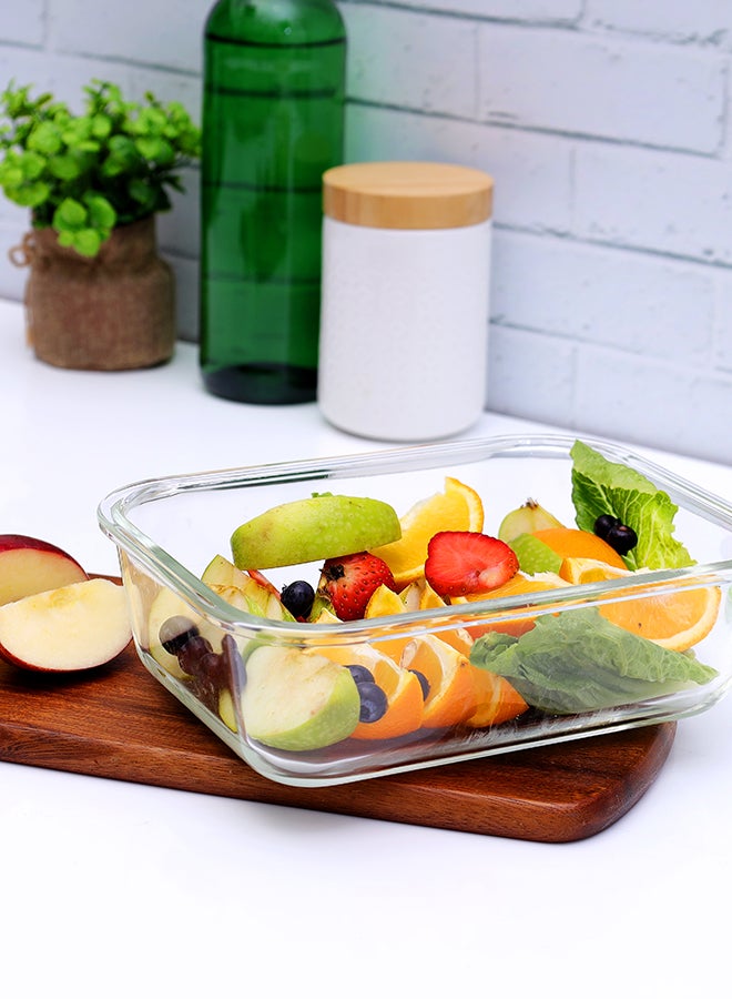 Royalford Glass Rectangle Airtight Container Multicolour 1520ml - Image 4