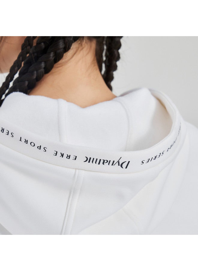 ERKE Thickened】women's Pullover Hoodie, Autumn And Winter Lightweight Ladies' Hooded Pullover, Simple And Warm Sports Sweatshirt - Image 4