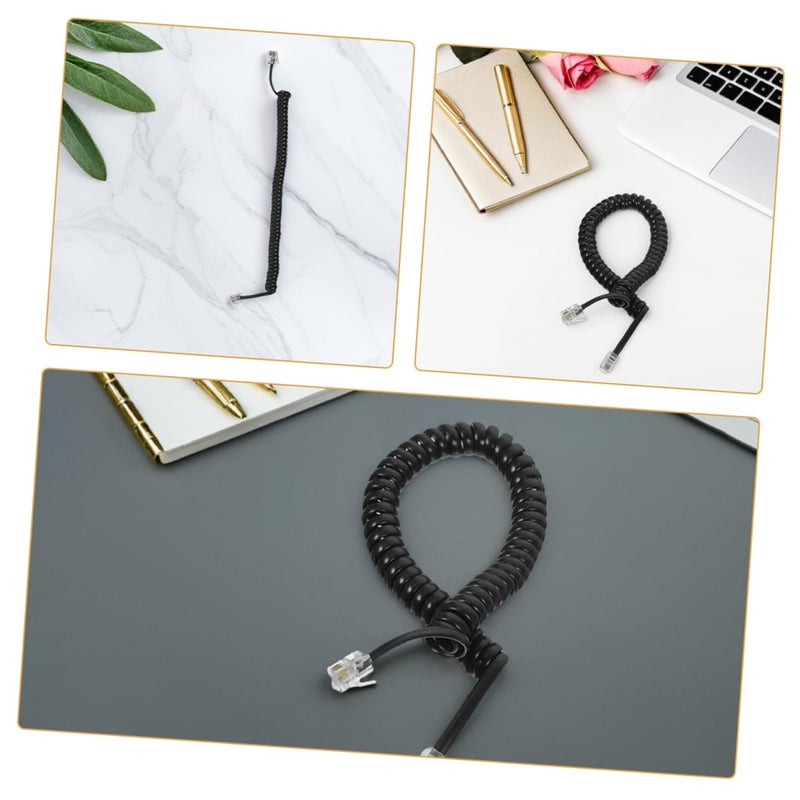 4 Pack Coiled Telephone Receiver Cord Stretchable Spring Phone Cable for Home Office - Image 4