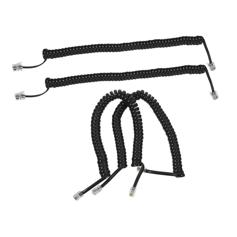 4 Pack Coiled Telephone Receiver Cord Stretchable Spring Phone Cable for Home Office - Image 2