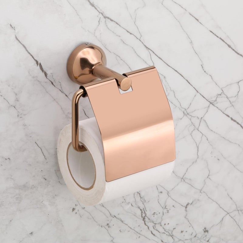 LAPO 304 Grade Stainless Steel Toilet Paper Holder for Bathroom/Toilet Roll Holder/Tissue Paper Roll Holder/Toilet Tissue Holder- Bathroom Accessories(PVD Rose Gold Finish) - Image 1