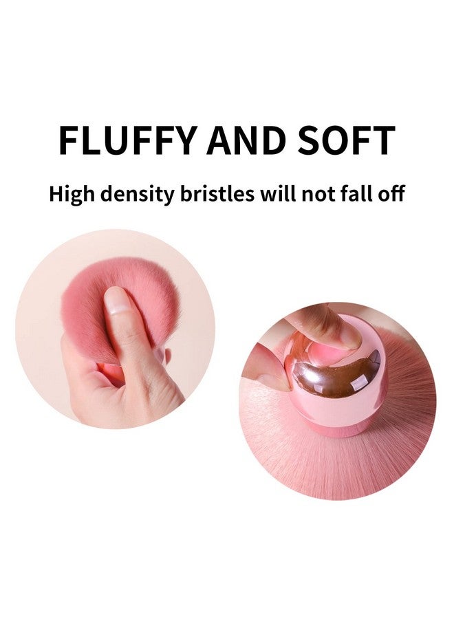 YAFIYGI Loose Powder Brush Large Pink Powder Foundation Brush Flat Arched Perfect For Blending Liquidconcealer Powderbuffing And Flawless Cream - Image 5