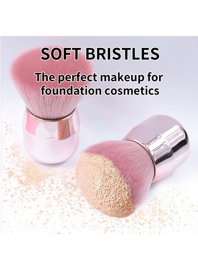 YAFIYGI Loose Powder Brush Large Pink Powder Foundation Brush Flat Arched Perfect For Blending Liquidconcealer Powderbuffing And Flawless Cream - Image 2