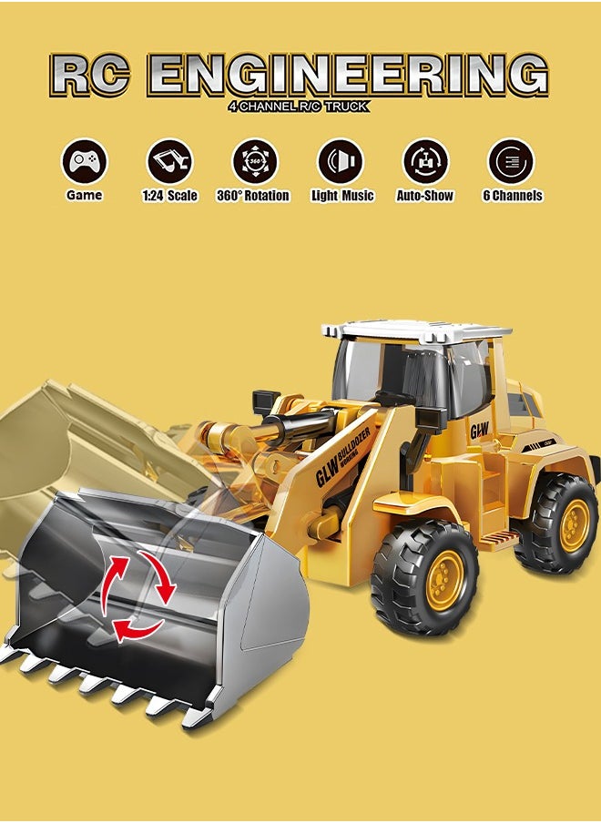 GROIC Diecast Truck Models Bulldozer Vehicle Construction Vehicle Model Bulldozer Front Loader Toy Engineering Car Toy boy Gift  - Image 2