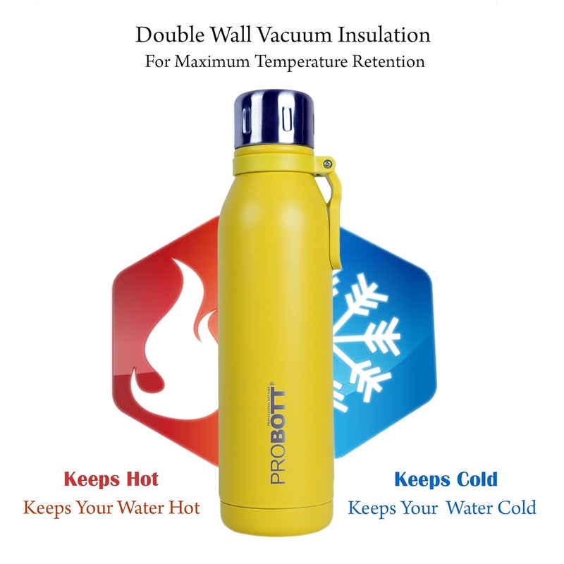 PROBOTT Probott Bolt Flask 700ml Thermosteel Hot & Cold Thermos Vacuum Flask Water Bottle for Girls, Yellow | Screw Cap | Leakproof | Gym | Sports | Office | College | School | Travel | Water, Tea, Coffee  - Image 5