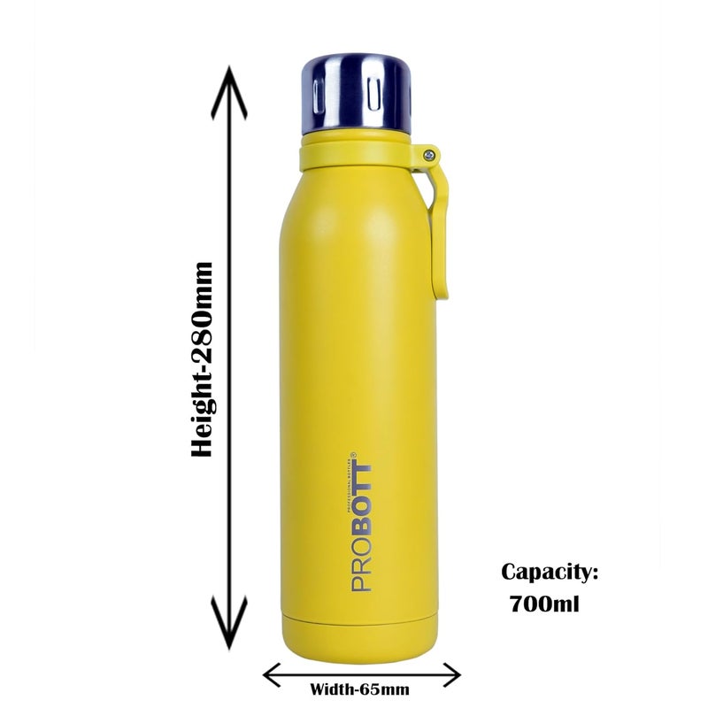 PROBOTT Probott Bolt Flask 700ml Thermosteel Hot & Cold Thermos Vacuum Flask Water Bottle for Girls, Yellow | Screw Cap | Leakproof | Gym | Sports | Office | College | School | Travel | Water, Tea, Coffee  - Image 4