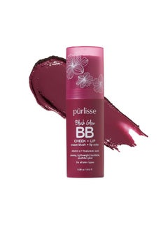 Purlisse Blush Stick 2In1 Cheek Lip Tint Stick 100% Natural Vegan Buildable Lightweight Shimmer Cream Blush Hydrating Formula For All Day Wear (Berry Bliss)  - Image 1
