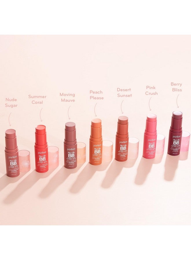 Purlisse Blush Stick 2In1 Cheek Lip Tint Stick 100% Natural Vegan Buildable Lightweight Shimmer Cream Blush Hydrating Formula For All Day Wear (Berry Bliss) - Image 5