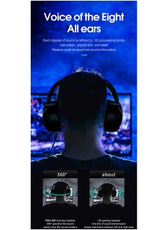 Gaming Headset Wired Double-channel Desktop Computer Laptop  with Mic Voice Headset Headphones, 50MM Speaker Unit, 7-Color Breathing Light, and 360° Omnidirectional Mic(Black) - pzsku/ZF41D7C34A61308035F23Z/45/_/1740036610/83d787ff-14c6-4e97-ae41-861311493c9f