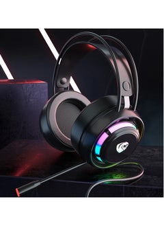 Gaming Headset Wired Double-channel Desktop Computer Laptop  with Mic Voice Headset Headphones, 50MM Speaker Unit, 7-Color Breathing Light, and 360° Omnidirectional Mic(Black) - pzsku/ZF41D7C34A61308035F23Z/45/_/1740036641/c4eef1c9-27f7-49d3-b7a8-1d3f0416a298