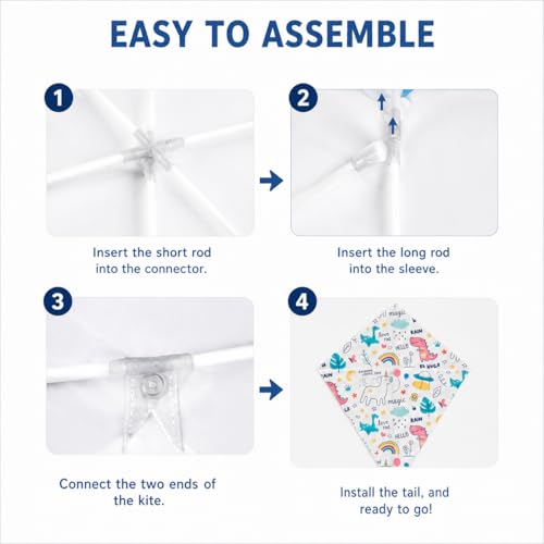 Toyosport DIY Blank Kites 10 Packs Bulk Kites DIY Kit for Kids DIY Decorating Coloring Kite Making Craft Kit for Kids Aged 4 Outdoor Activities Include 10 Hand Grips with 98ft Kite String - Image 5
