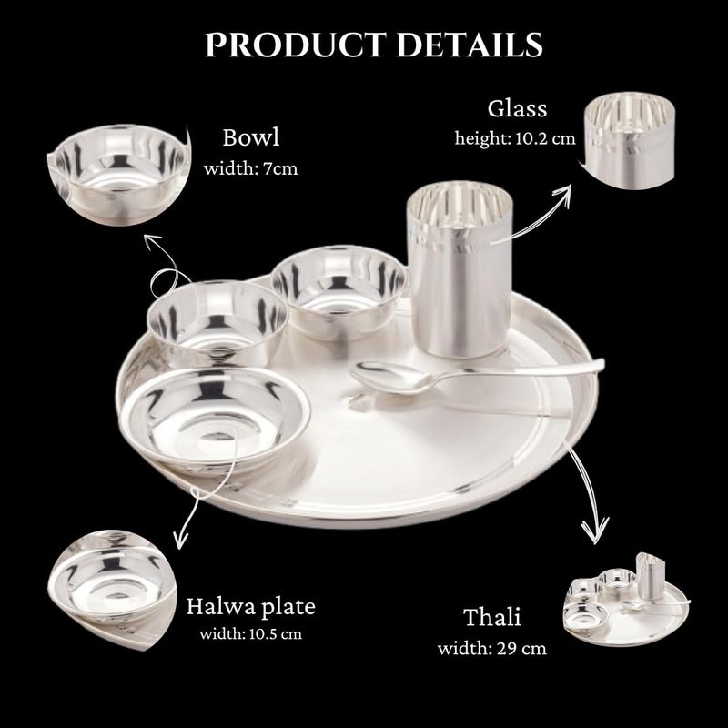 Silver Glow طقم أدوات المائدة الفاخرة من الفولاذ المقاوم للصدأ الفضي من سيلفركلو Omni مكون من 6 قطع طقم عشاء فضي مثالي للمنزل والمطاعم والهدايا وحفلات الزفاف عنصر فضي نقي - Image 4