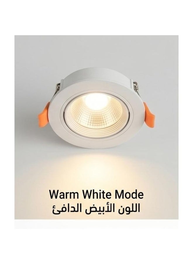 6W LED Spotlight, 3 Color Modes, White Fixture - Image 3
