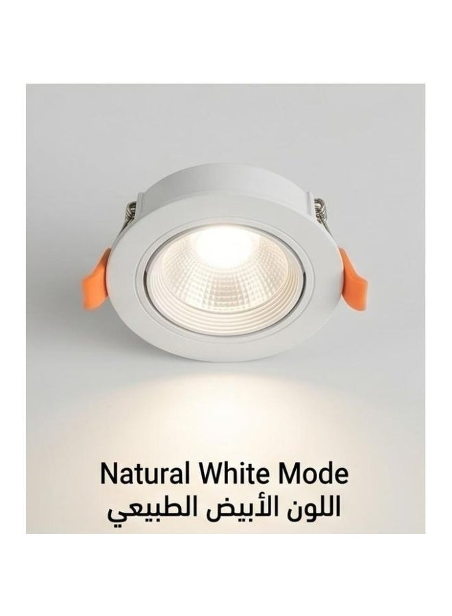6W LED Spotlight, 3 Color Modes, White Fixture - Image 4