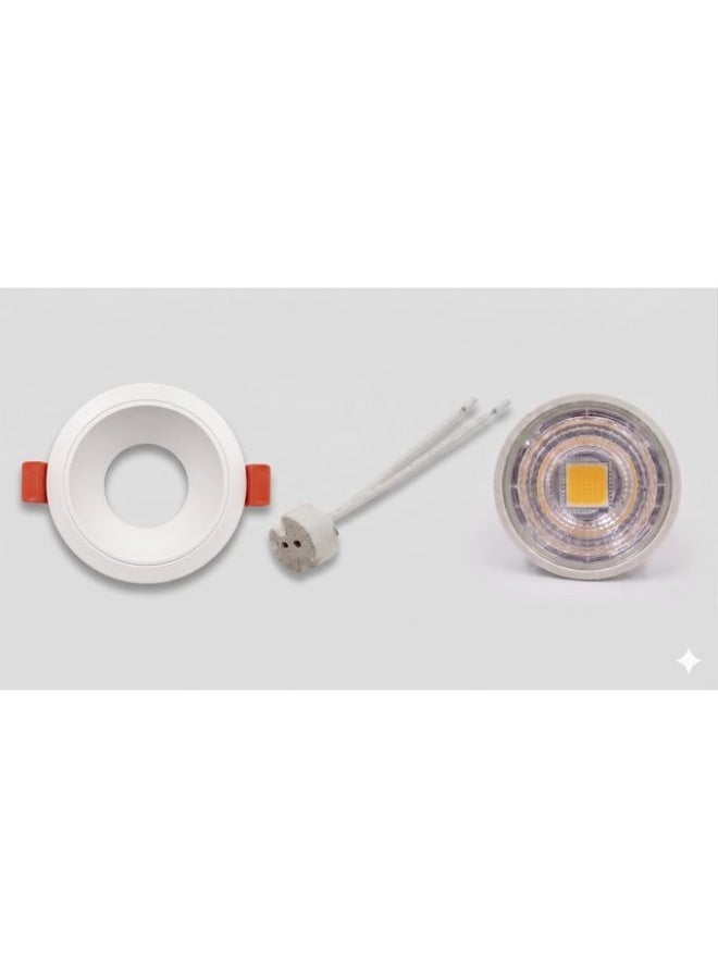 6W LED Spotlight, 3 Color Modes, White Fixture - Image 2