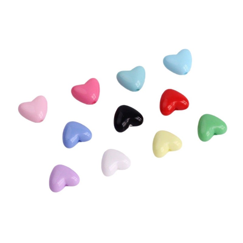 Acrylic Candy Color Small Heart Beads for DIY Bracelet Keychain Phone Chain Jewelry Findings - Image 5