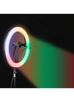 Generic 33CM RGB Colorful LIGHT Fill LIGHT 13-inch RING LIGHT RING LIGHT Net Red LIGHT Anchor Live Fill LIGHT-Color:Light + PTZ + Mobile Phone Clip (without Remote Control)  - Image 2
