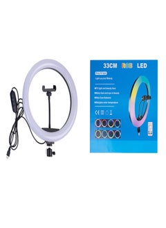 Generic 33CM RGB Colorful LIGHT Fill LIGHT 13-inch RING LIGHT RING LIGHT Net Red LIGHT Anchor Live Fill LIGHT-Color:Light + PTZ + Mobile Phone Clip (without Remote Control)  - Image 1