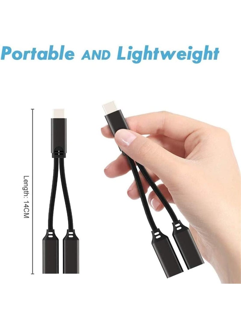MUNTAQI USB Type-C Audio and Charging Adapter – 2-in-1 Dual Port Splitter Cable, USB C to 3.5mm Headphone Jack & PD Fast Charging, Compatible with Samsung, Google Pixel, iPad Pro, OnePlus & More - Image 2