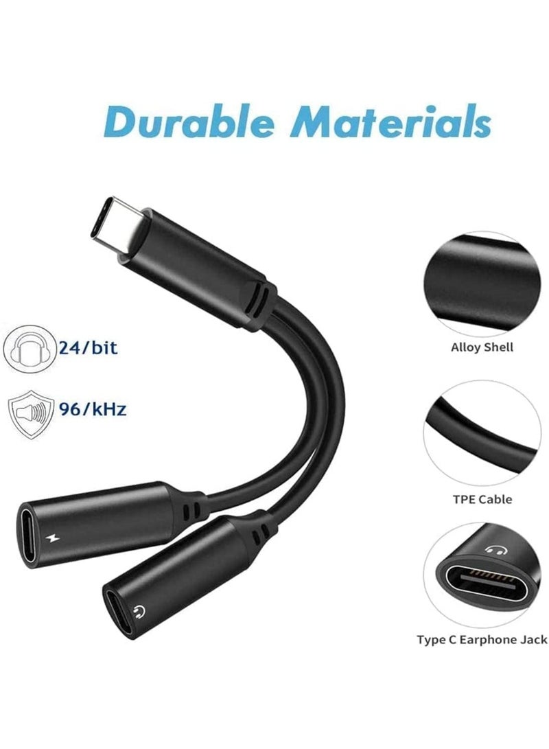MUNTAQI USB Type-C Audio and Charging Adapter – 2-in-1 Dual Port Splitter Cable, USB C to 3.5mm Headphone Jack & PD Fast Charging, Compatible with Samsung, Google Pixel, iPad Pro, OnePlus & More - Image 4