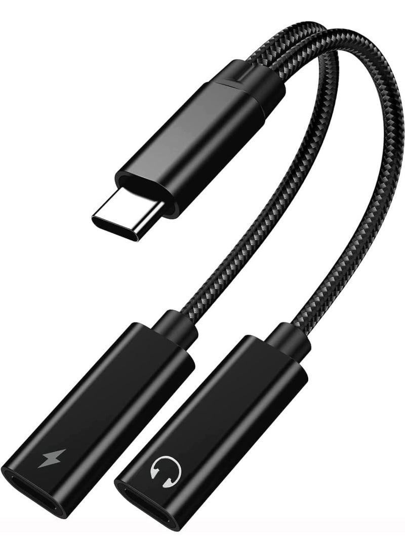 MUNTAQI USB Type-C Audio and Charging Adapter – 2-in-1 Dual Port Splitter Cable, USB C to 3.5mm Headphone Jack & PD Fast Charging, Compatible with Samsung, Google Pixel, iPad Pro, OnePlus & More - Image 1