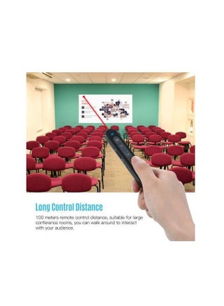 مؤشر عرض تقديمي باور بوينت لاسلكي بتردد 2.4 جيجاهرتز، جهاز نقر PPT مع جهاز استقبال USB، جهاز تحكم عن بعد بطول 100 متر متوافق مع نظام التشغيل Windows Android Mac OS للاجتماعات التعليمية والتدريبية