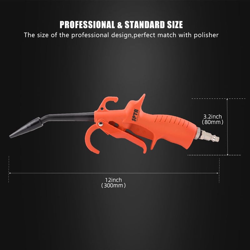 SPTA Air Pressure Blow Gun, SPTA 100mm High Power Air Detail Nozzle Blow Gun, Air Blow Gun with Anti-slip Rubber Coated Metal Handle, Adapt to Car Clean Care, Computer dust removal and household cleaning - Image 4