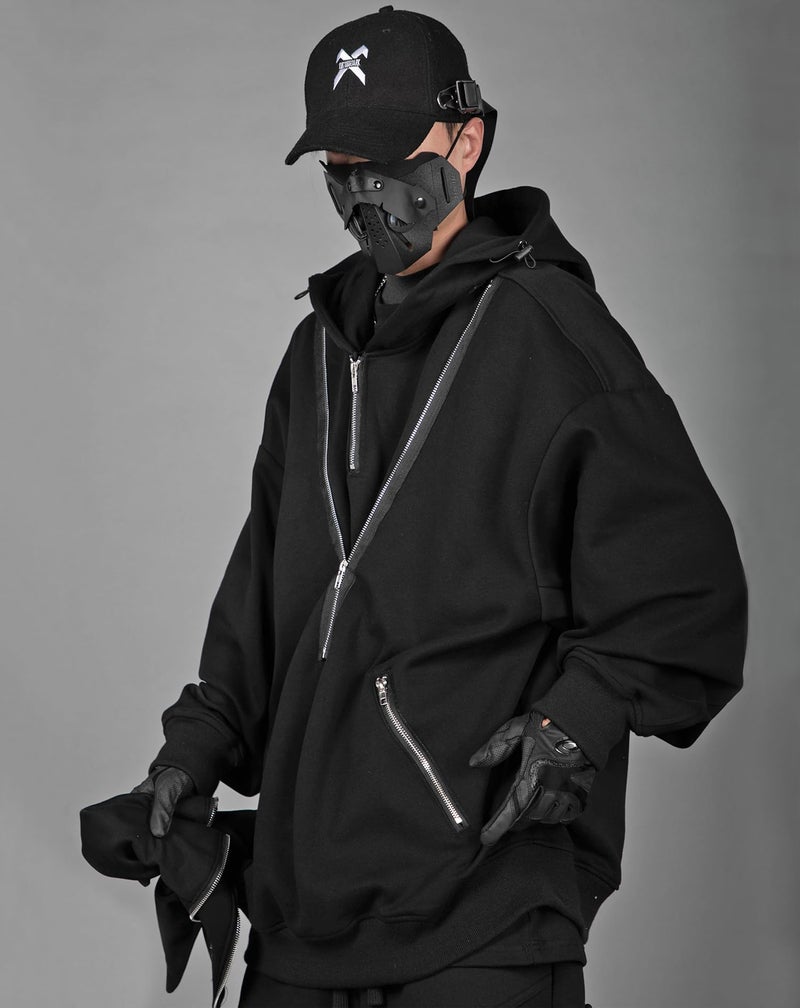 Niepce Inc Japanese Streetwear Hoodie for Men (as1, alpha, l, regular, regular, Standard, Black1) - Image 3