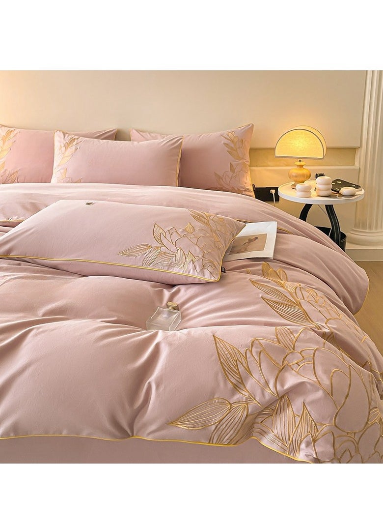 Generic Bed Sheet Style —  French High-End  Pure Cotton Embroidered Bedding Four Piece Set  - Image 1