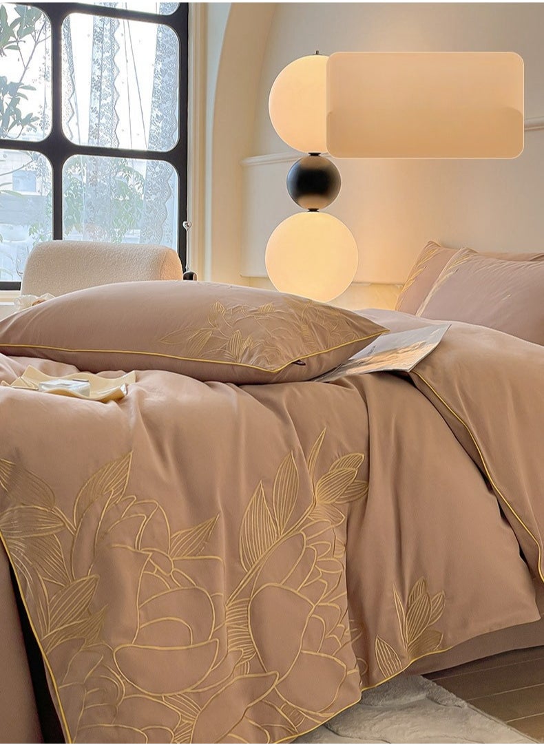 Generic Bed Sheet Style —  French High-End  Pure Cotton Embroidered Bedding Four Piece Set  - Image 4