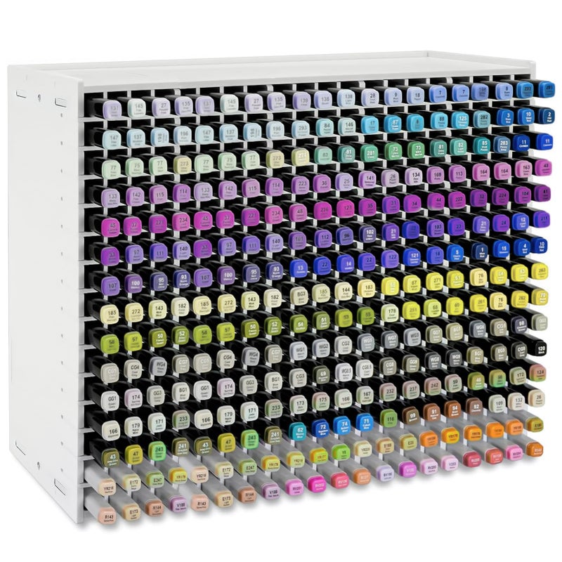 Yrangee Marker Organizer, 300 Slots Marker Holder Organizer, Marker Storage with Divider Art Marker Rack for Pens Colored Pencils Art Brushes Adjustable Pencil Holder for Desk Organizer - Image 1