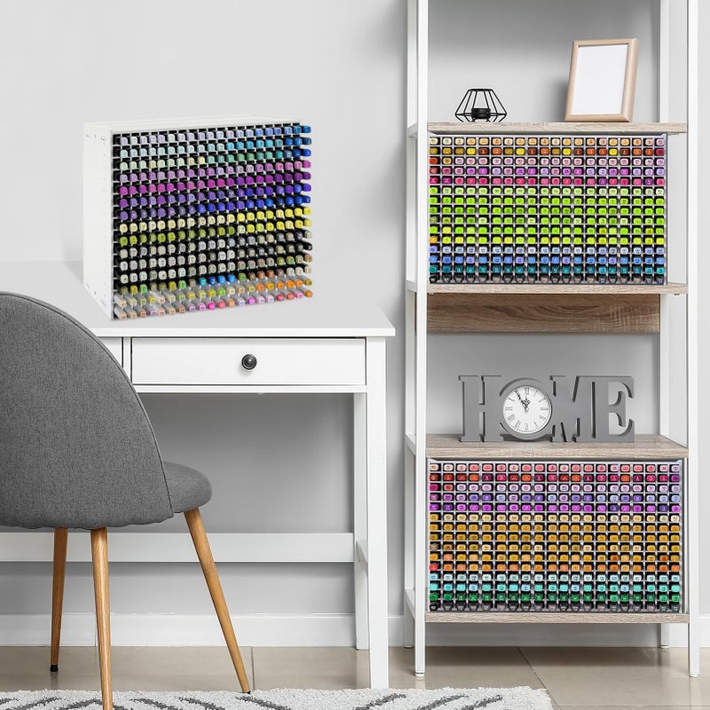 Yrangee Marker Organizer, 300 Slots Marker Holder Organizer, Marker Storage with Divider Art Marker Rack for Pens Colored Pencils Art Brushes Adjustable Pencil Holder for Desk Organizer - Image 3