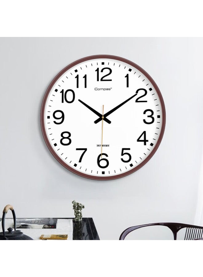 Compas Wall Clock Living Room Quartz Clock Wall-mounted New Model Clock 3441a Oak Color 46cm