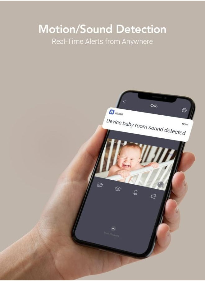 نوي - جهاز مراقبة الطفل 2K ، كاميرا Wi-Fi للحيوانات الأليفة بزاوية 360 درجة / إمالة مع تطبيق الهاتف ، وكاميرا أمان داخلية ، وتتبع حركة AI ، ورؤية ليلية ، وصوت ثنائي الاتجاه - Image 1