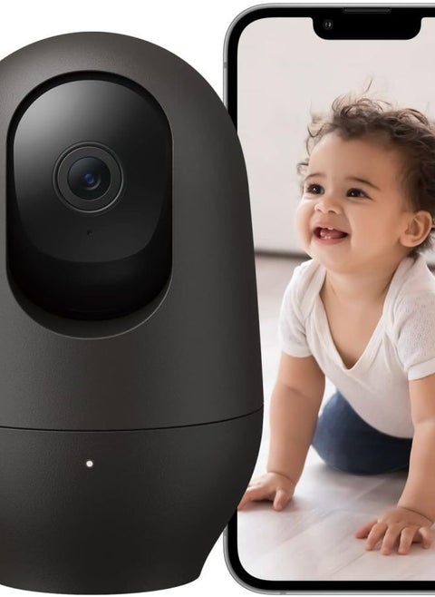جهاز مراقبة الطفل 2K ، كاميرا Wi-Fi للحيوانات الأليفة بزاوية 360 درجة / إمالة مع تطبيق الهاتف ، وكاميرا أمان داخلية ، وتتبع حركة AI ، ورؤية ليلية ، وصوت ثنائي الاتجاه