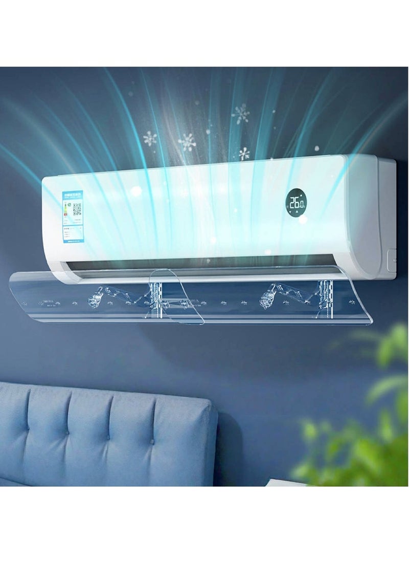 Generic Adjustable Air Conditioner Deflector PVC Air Flow Deflector with 270° Adjustable Ac Wind Deflector ,Air Conditioning Wind Shield Universal，Air Diverter Cover Anti-Wind Baffles for Home Office（18*50-102CM）MKS-277  - Image 1