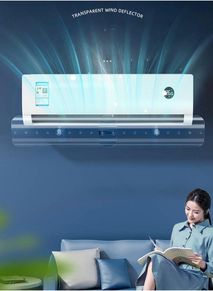 Generic Adjustable Air Conditioner Deflector PVC Air Flow Deflector with 270° Adjustable Ac Wind Deflector ,Air Conditioning Wind Shield Universal，Air Diverter Cover Anti-Wind Baffles for Home Office（18*50-102CM）MKS-277  - Image 2