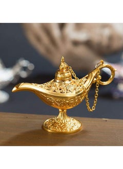 Generic Metal Carved Aladdin Magic Vintage Home Tea Oil Pot Arabian Art Craft Gift Rare Retro Legend Color Aladdin Genie Light (Golden) 