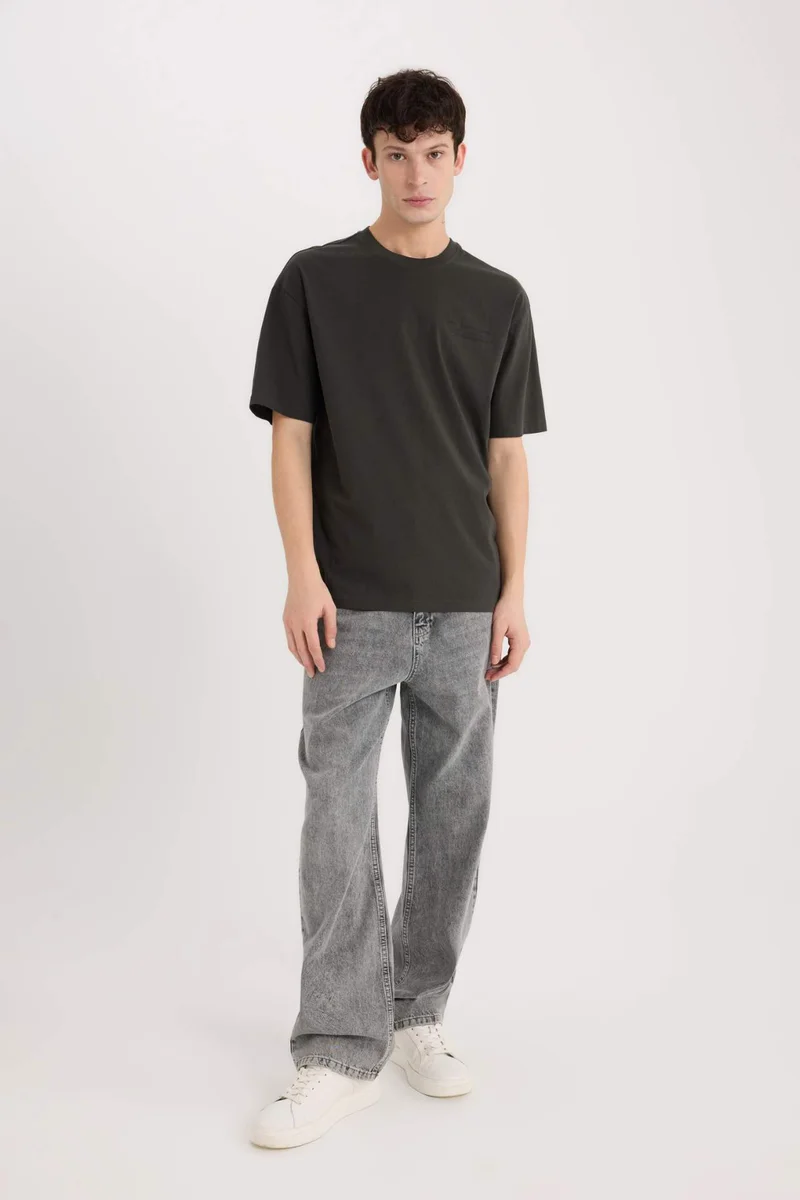 Defacto Boxy Fit Crew Neck Printed Short Sleeve T-Shirt